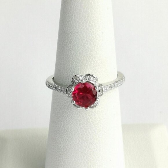 Lab Created Ruby CZ Ring size 7 - Picture 4 of 8